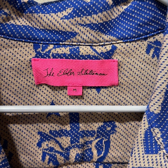 THE ELDER STATESMAN Men's Expression Short Sleeve Button Shirt Size Medium - Picture 2 of 8